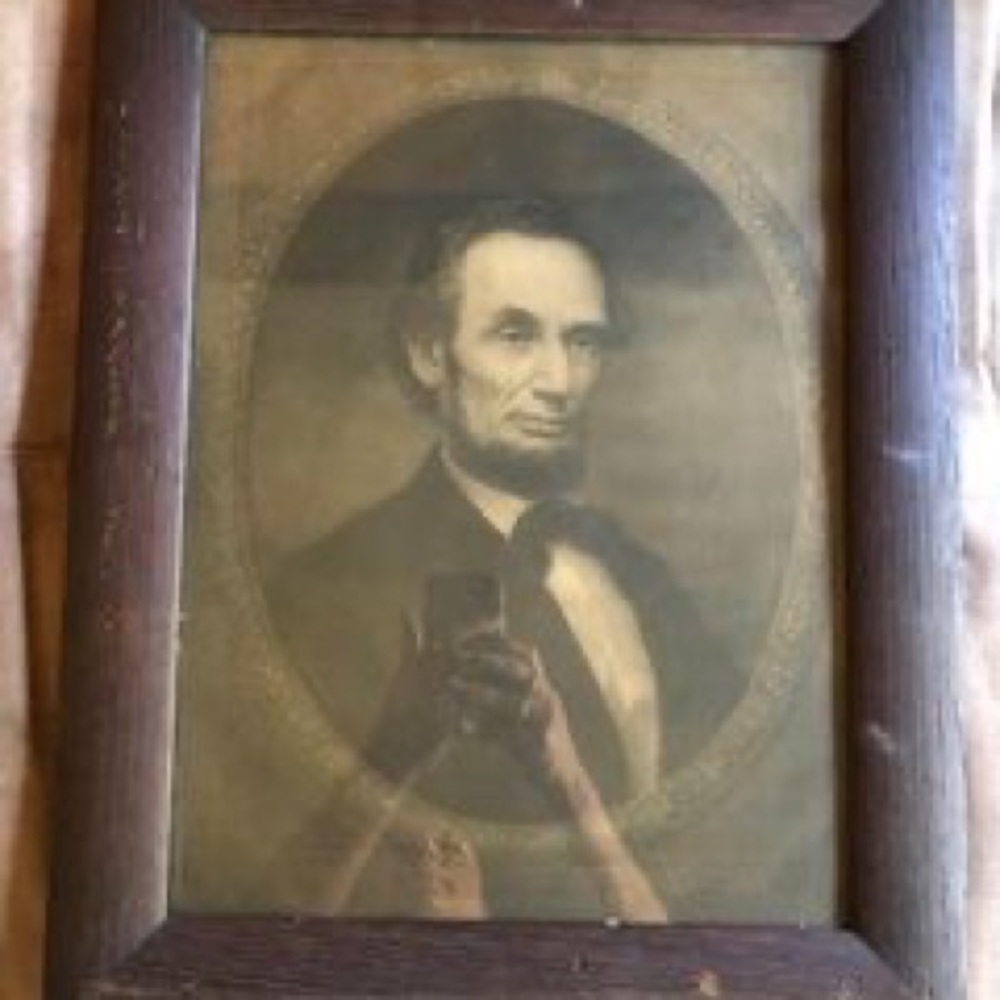 Antique 1866 original W. Marshall Abraham Lincoln print with original